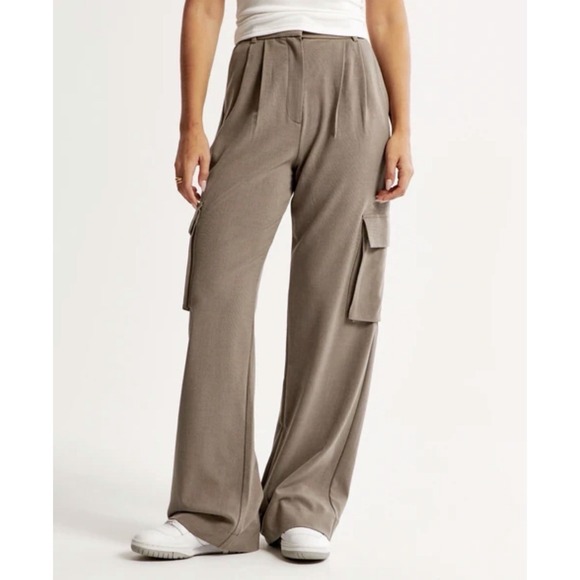 Abercrombie & Fitch Pants - Abercrombie Fitch A&F Sloane Tailored Wide Leg Pants in Brown Women 29